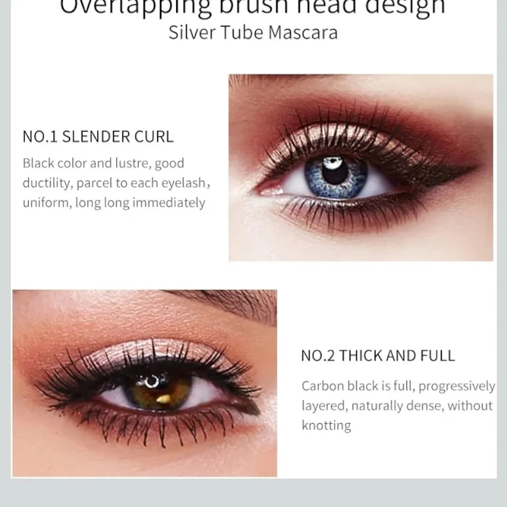 2 Pack Of 2 in 1 Fiber Mascara 5x Longer Waterproof Lash-Viral Tik Tock Mascara